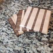Maple and Walnut Stripe Coaster (4x4)