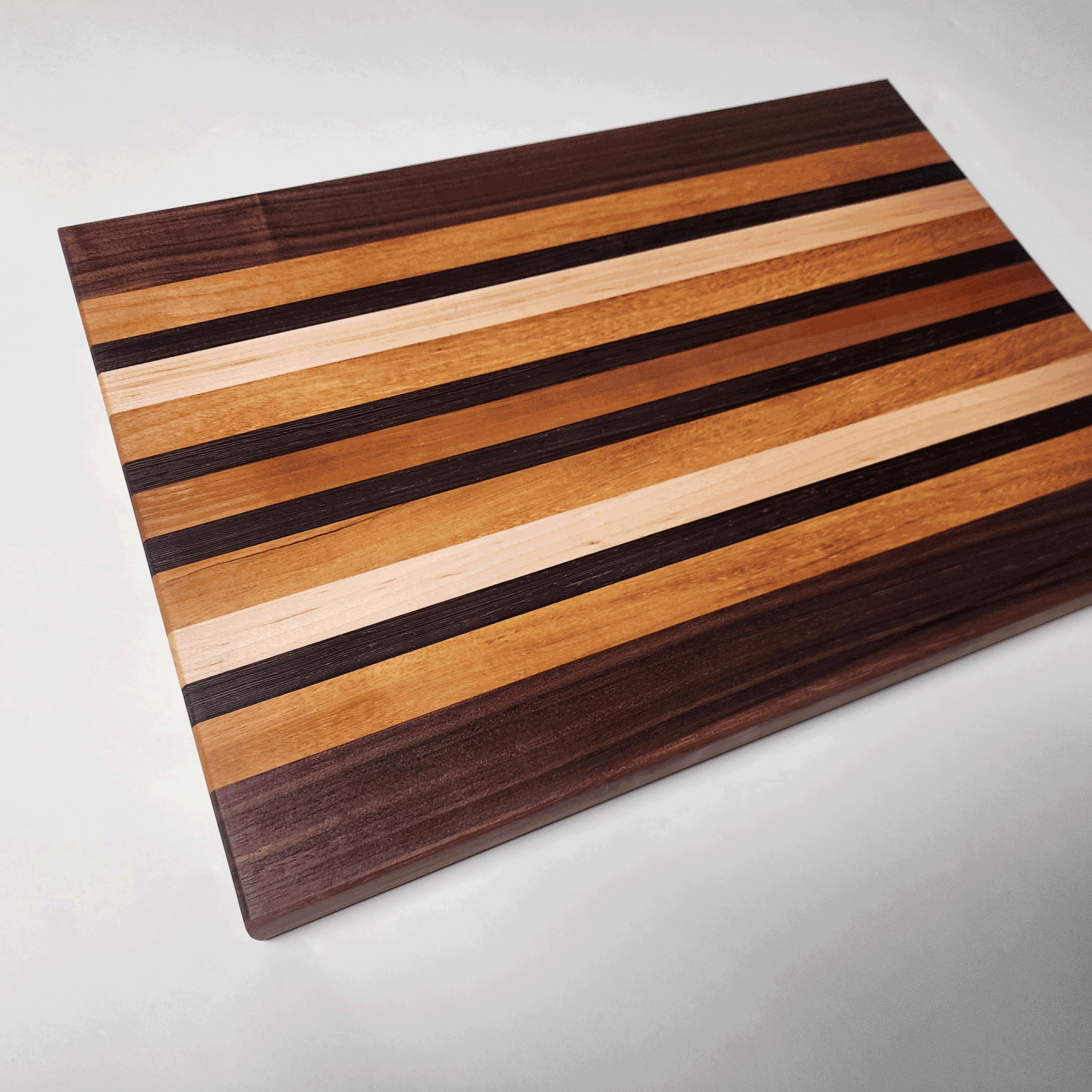 Stripe Cutting Board with Cherry and Maple 17.5x12x1.25
