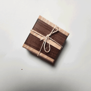 Wanut and Maple Stripe Coaster 4pk 4x4