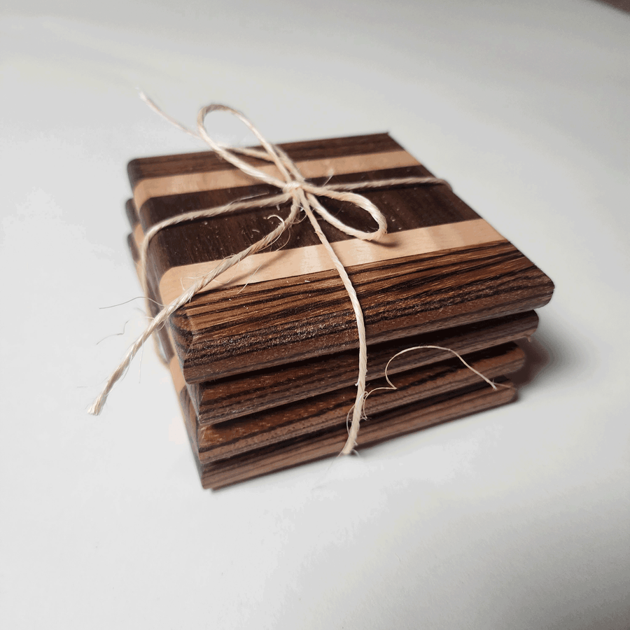 Stripe Coaster 4pk 4x4