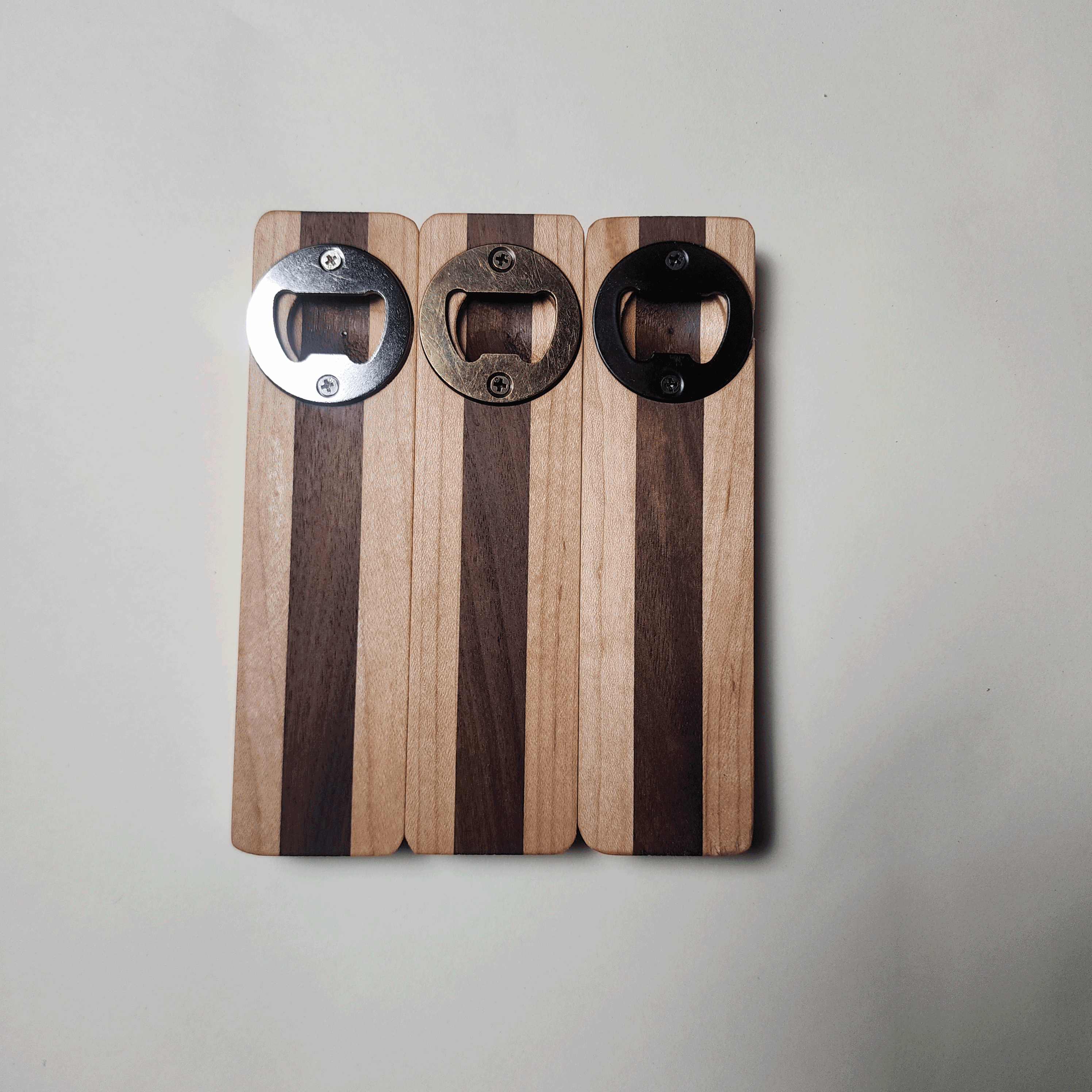 Maple and Walnut Bottle Opener