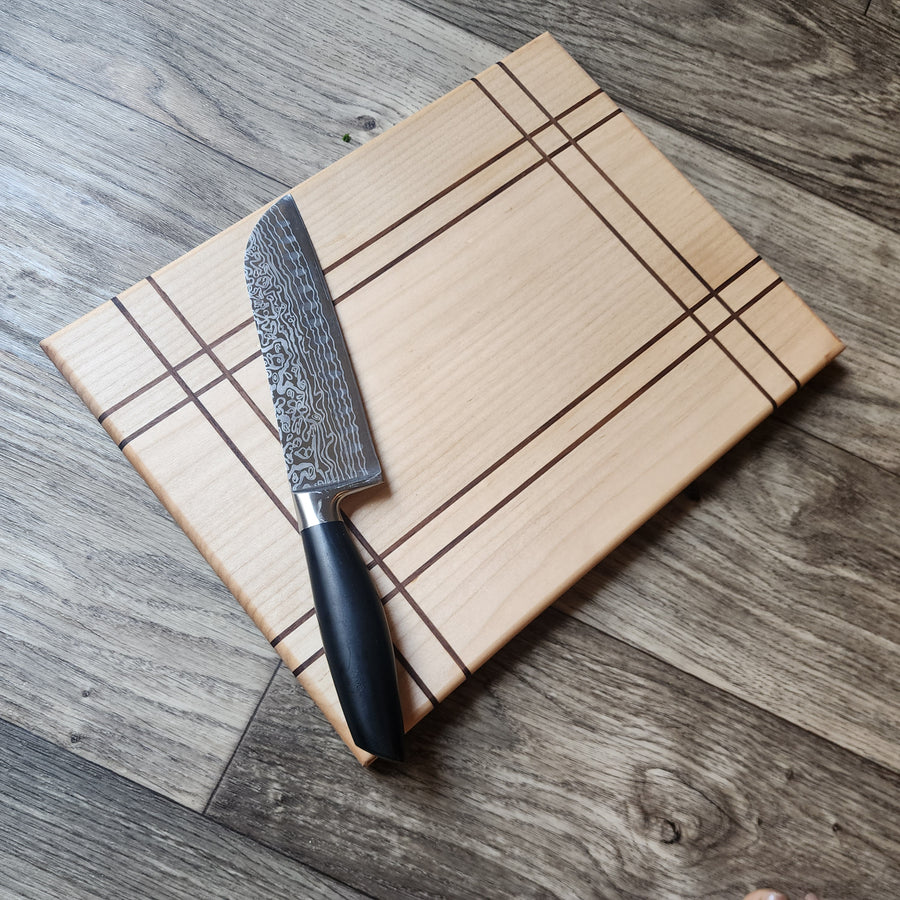 Maple and Walnut Plaid Cutting Board .75" Thick - Choose Size