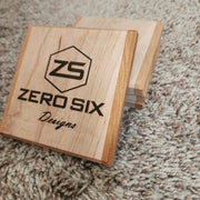 Personalized Coaster with Text | Logo 4"x4" Maple & Cherry