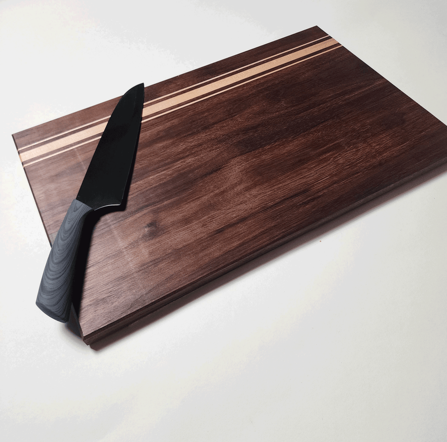 Walnut with Maple Stripes Cutting Board