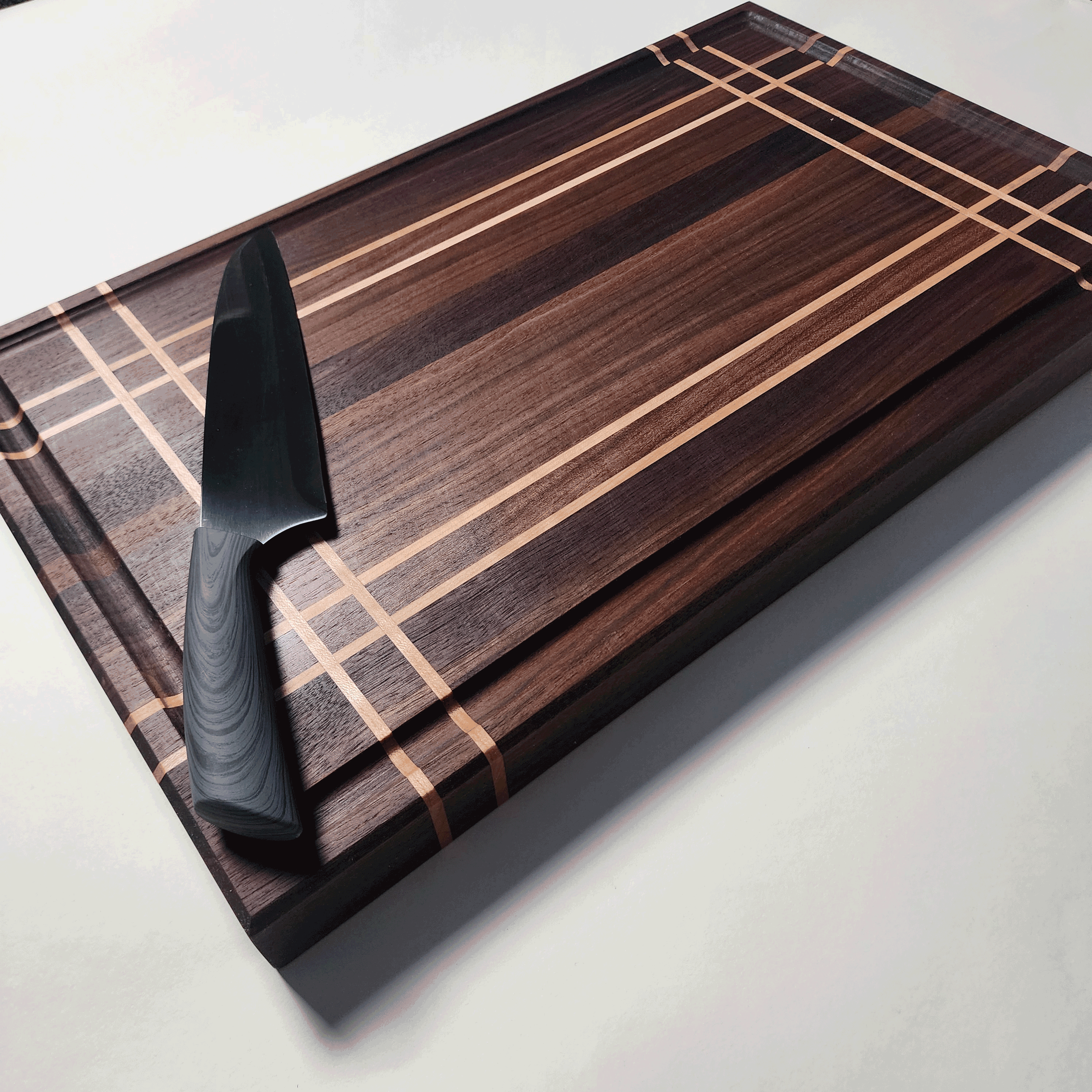 Walnut Plaid Wood Cutting Board