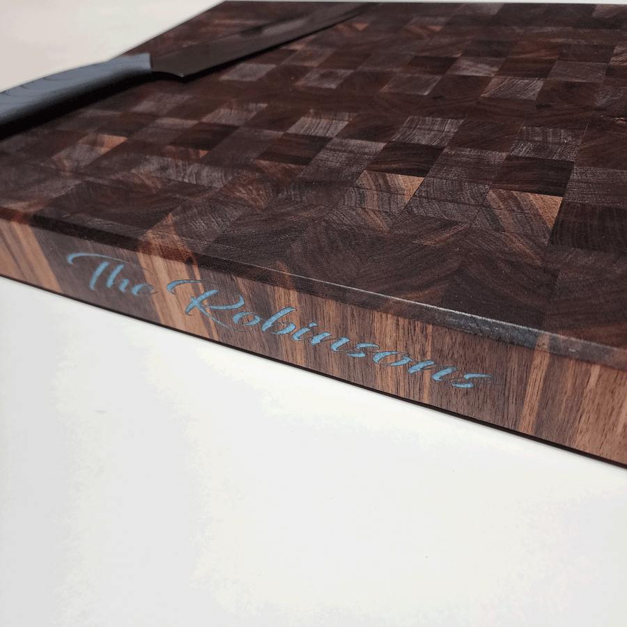 Personalized End Grain Walnut Cutting Board - Chroma Line