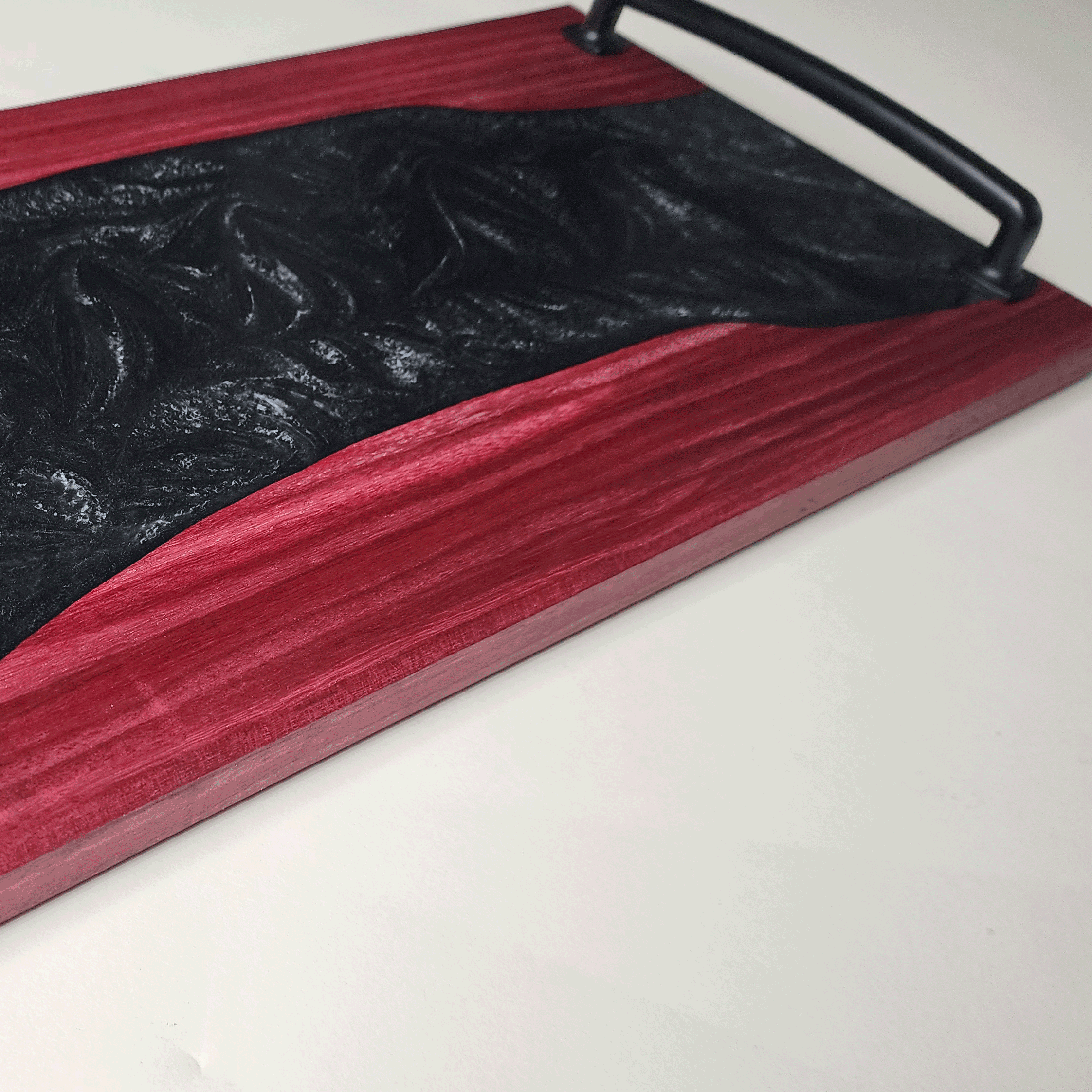 Dark River Charcuterie Board with Handles | 16.75 x 8.75 x 1