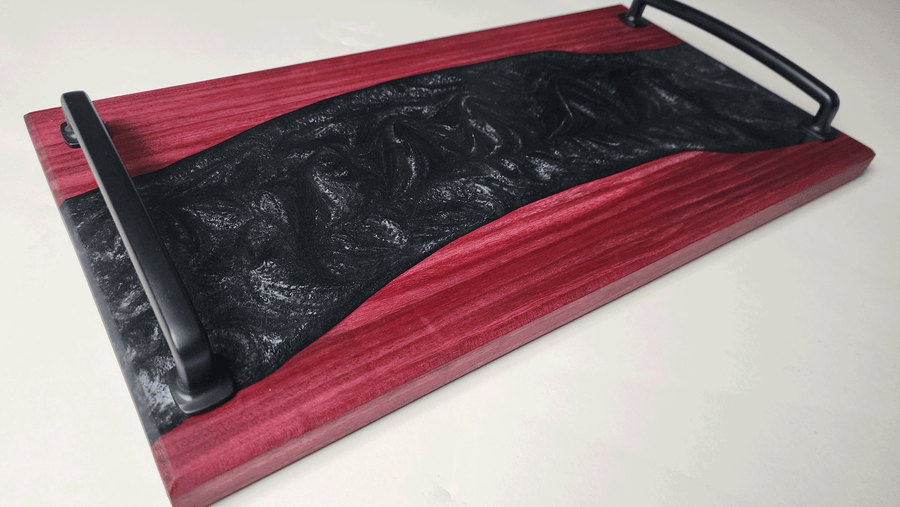 Dark River Charcuterie Board with Handles | 16.75 x 8.75 x 1