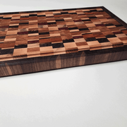 Chaos Style End Grain Cutting Board 20x13.5x1.5 | Butcher Block board with Walnut Border