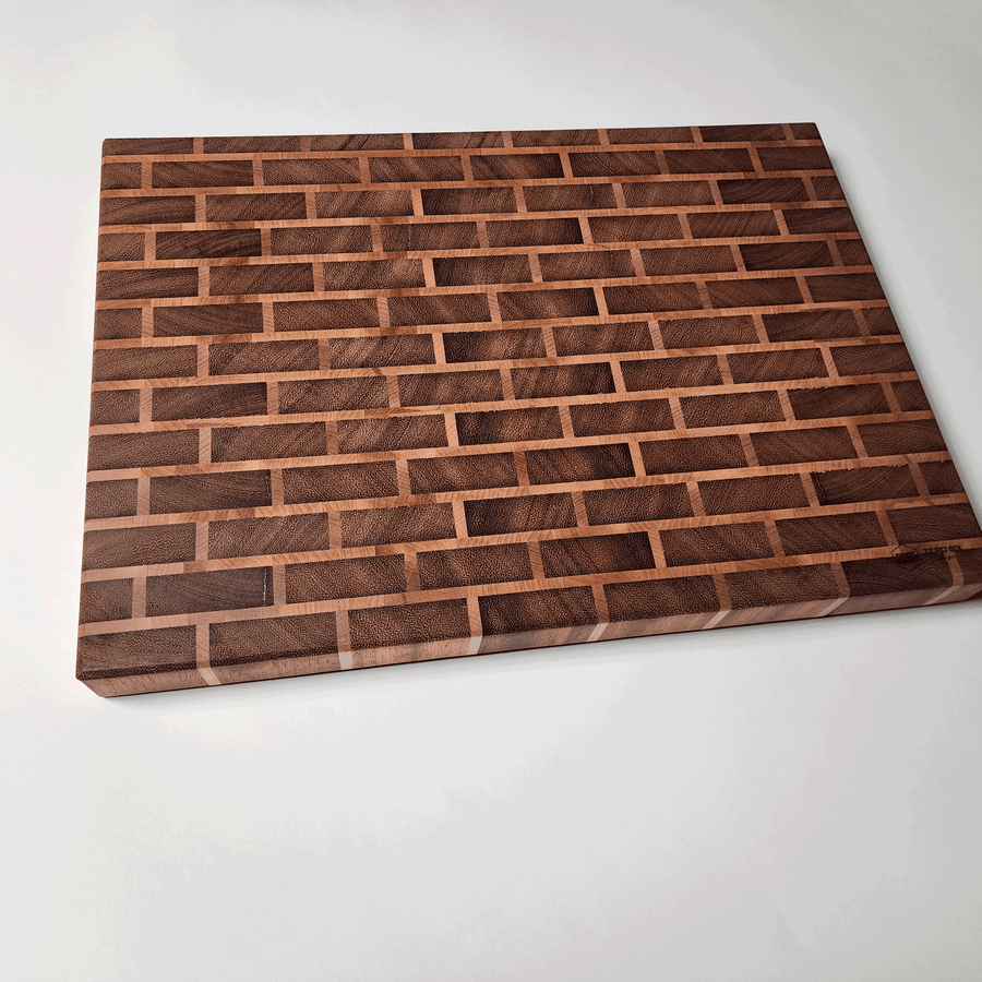 Teak and Hard Maple End Grain Cutting Board | Brick Pattern Cutting Board 20x14x1.5