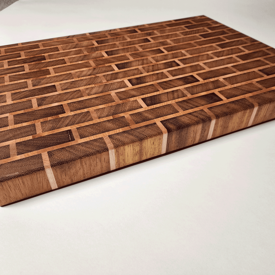 Teak and Hard Maple End Grain Cutting Board | Brick Pattern Cutting Board 20x14x1.5