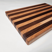 Cherry and Walnut Stripe Cutting Board | Edge Grain Cutting Board 17.5x11x1.25