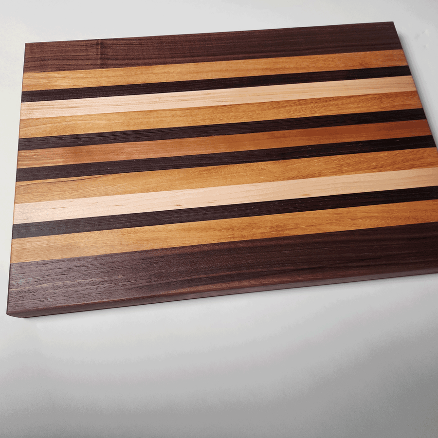 Stripe Cutting Board with Cherry and Maple 17.5x12x1.25