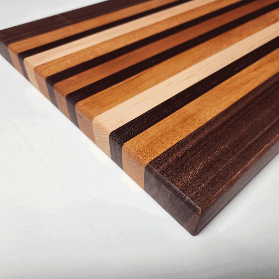 Stripe Cutting Board with Cherry and Maple 17.5x12x1.25