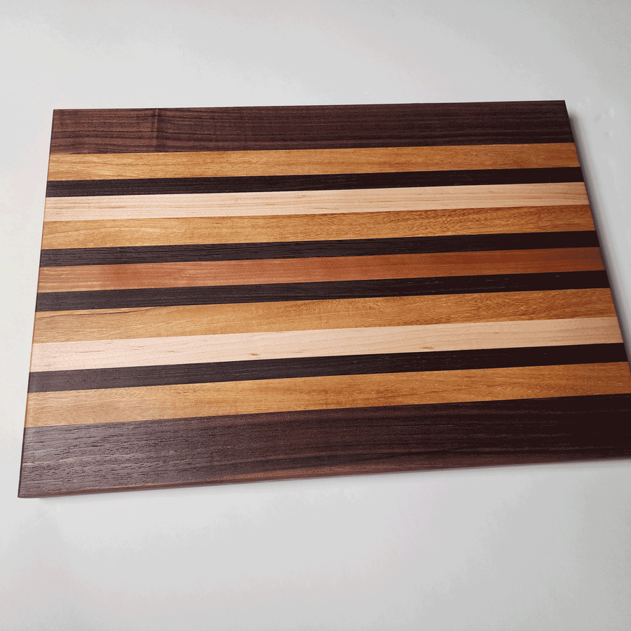 Stripe Cutting Board with Cherry and Maple 17.5x12x1.25