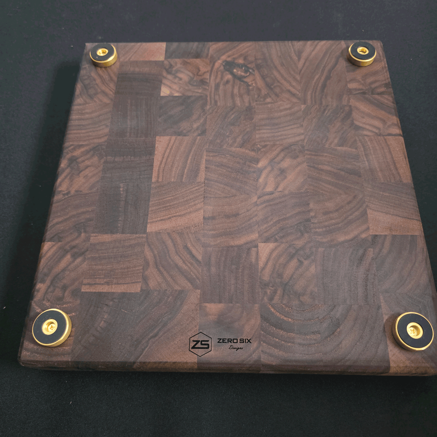 End Grain Walnut Cutting Board w/Feet 12x12x1.5