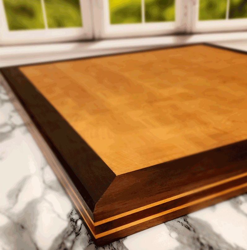 Large Maple End Grain Cutting Board With Walnut Border